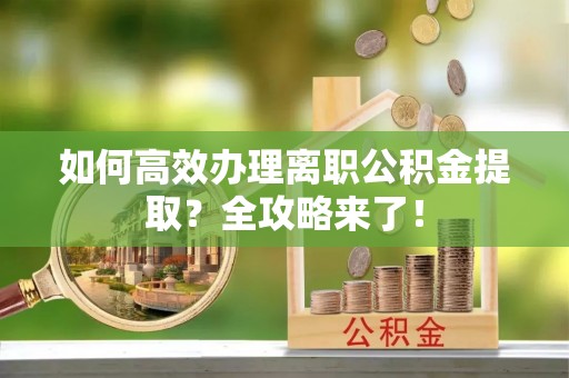 马鞍山如何高效办理离职公积金提取？全攻略来了！
