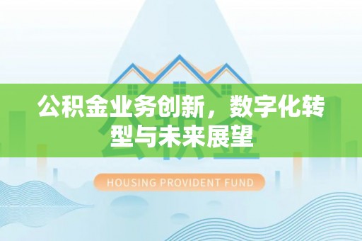 马鞍山公积金业务创新，数字化转型与未来展望